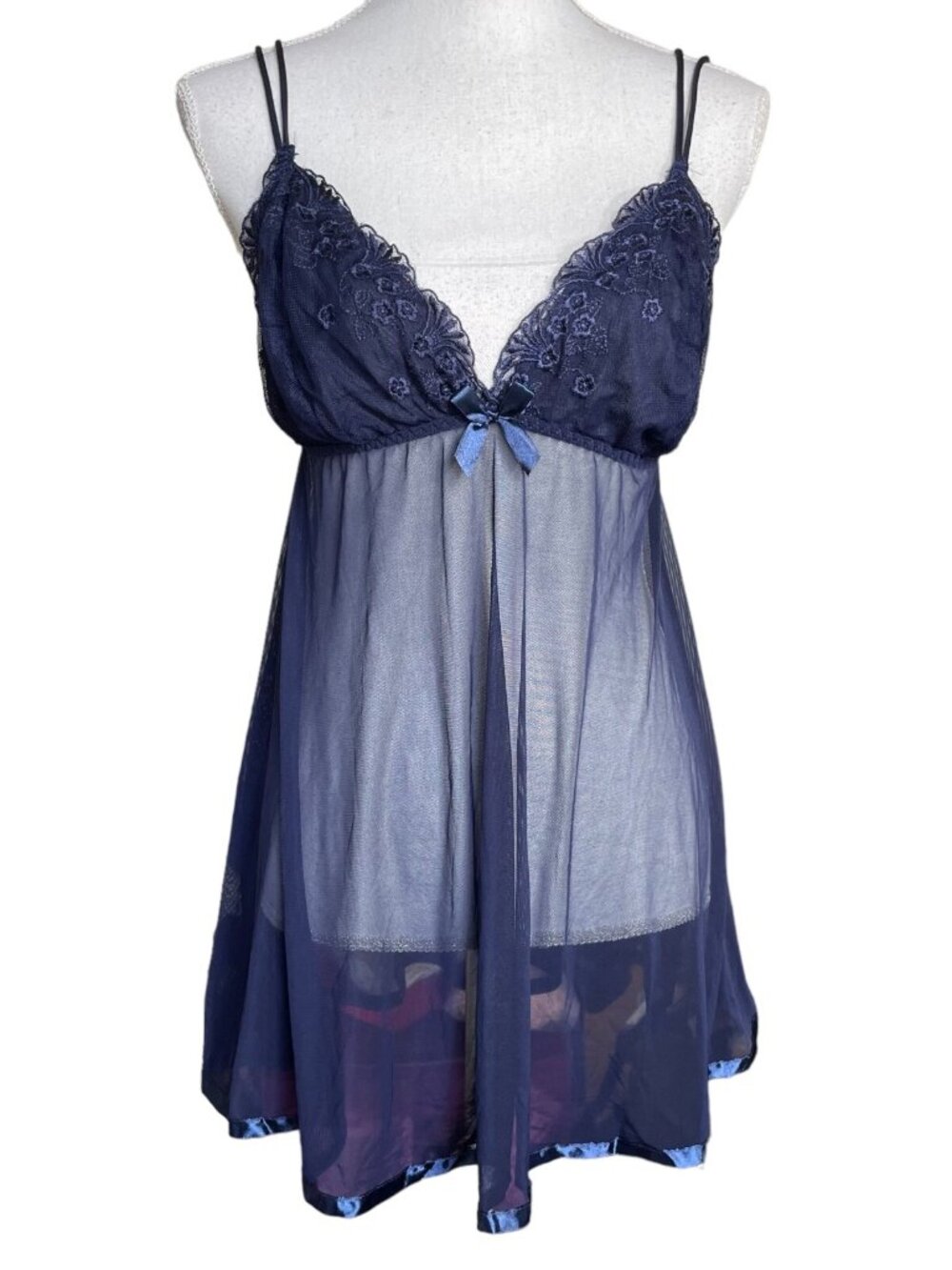Embroidered Lace Babydoll 1X XL Mesh Sheer Floral Sweetheart Cami Tank Top Slip